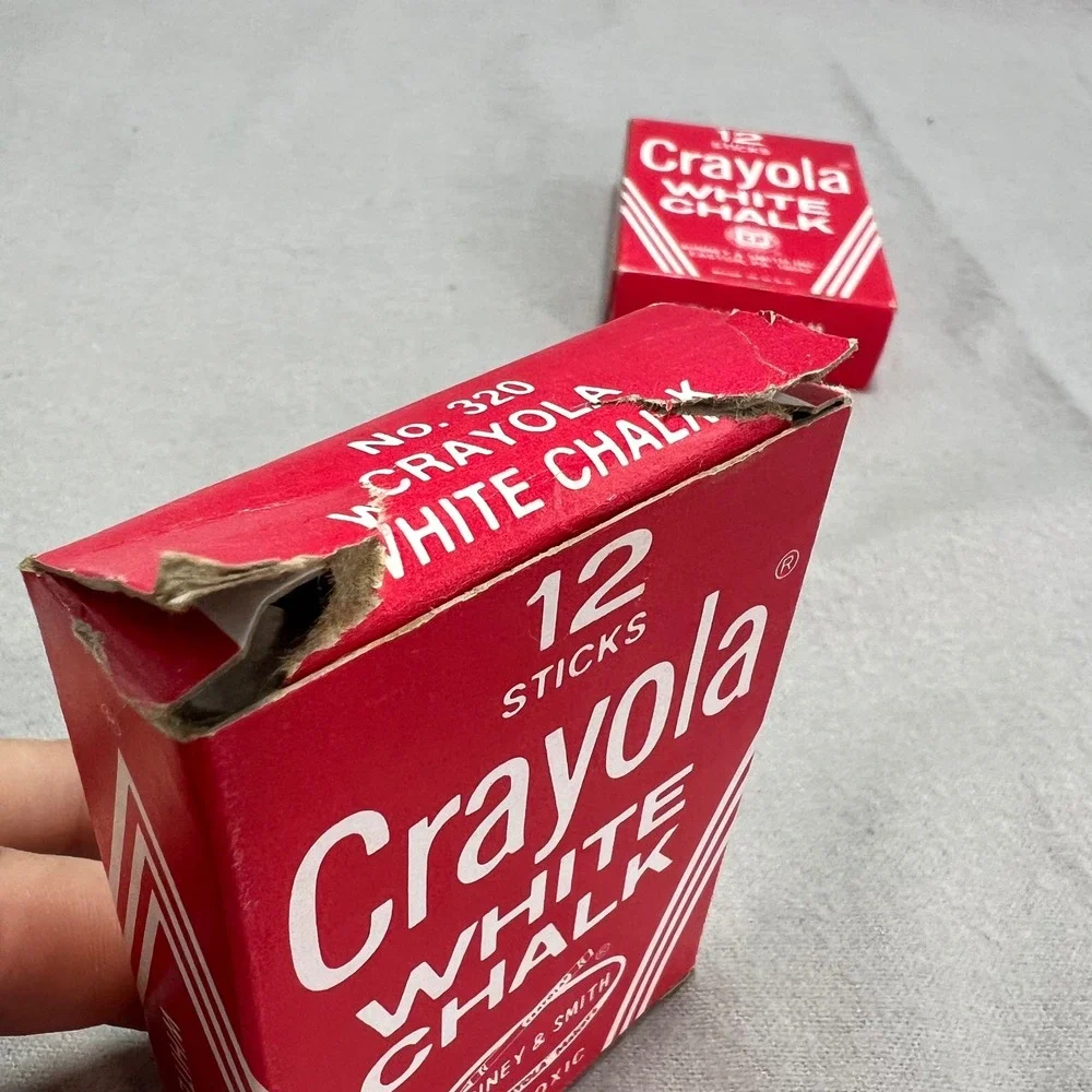 Crayola White Chalk Binney & Smith Red Package Vintage School Supplies Nostalgic